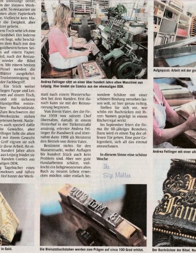 AZ München Artikel über die Buchwerkstatt